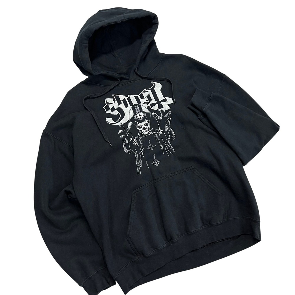 Ghost Band Hoodie Mens Large Black Papa Emeritus‎ Graphic Sweatshirt